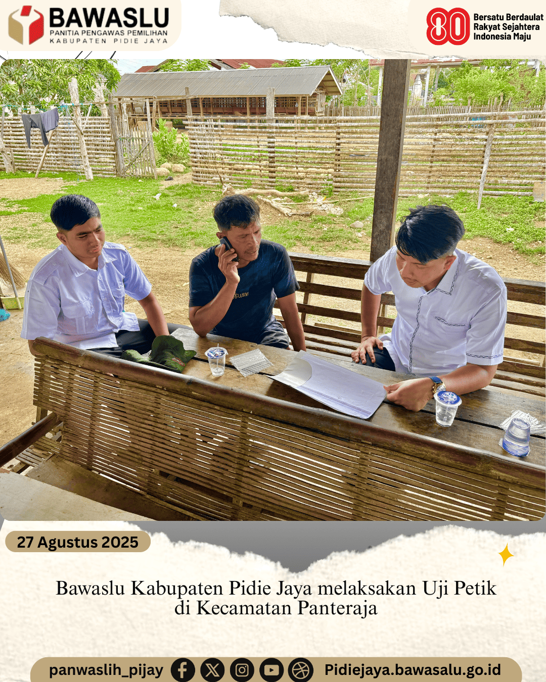 Uji petik Pemutakhiran Data Triwulan 2 di Kecamatan Panteraja