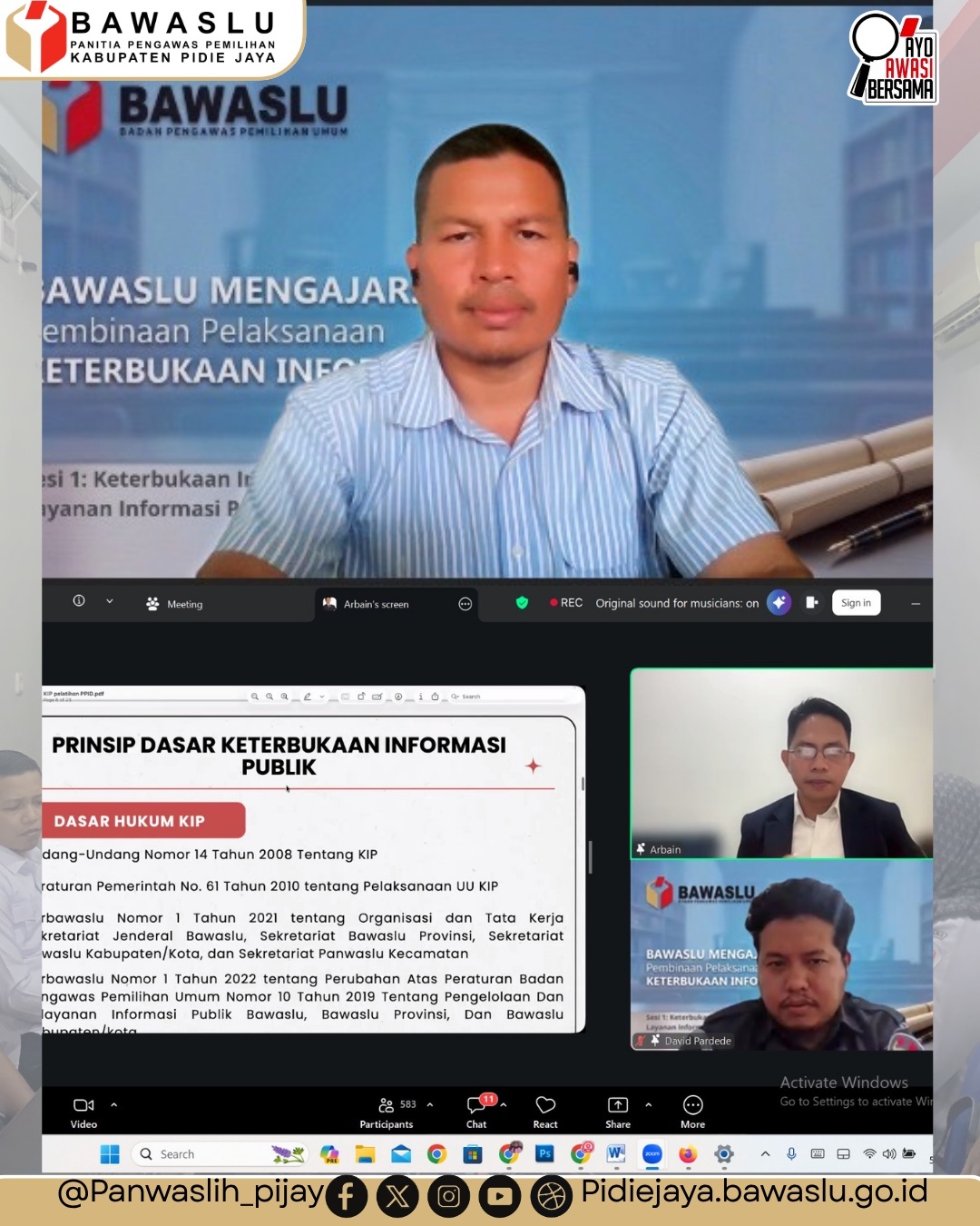 Bawaslu Mengajar: Pembinaan Pelaksanaan Keterbukaan Informasi Publik