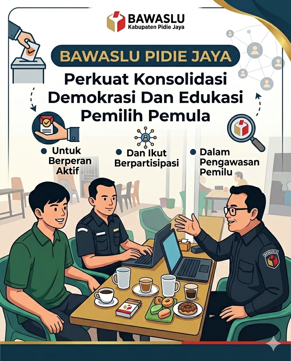 Bawaslu Pidie Jaya Perkuat Konsolidasi Demokrasi dan Edukasi Pemilih Pemula