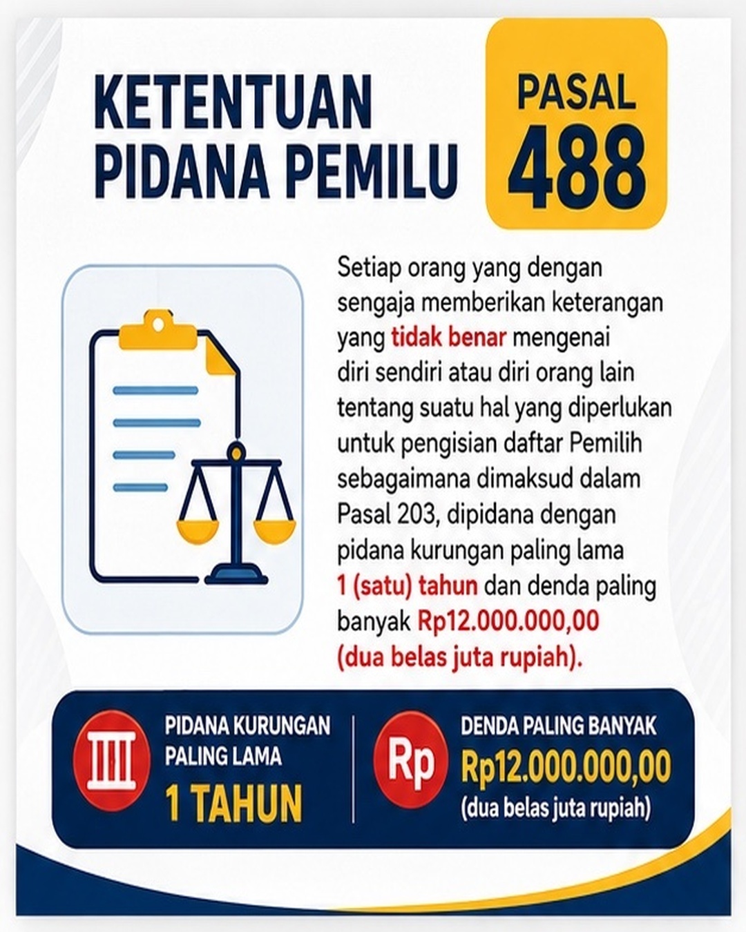 KETENTUAN PIDANA PEMILU Pahami Aturannya, Hindari Pelanggarannya Ayo Awasi Bersama! ⚖️🇮🇩