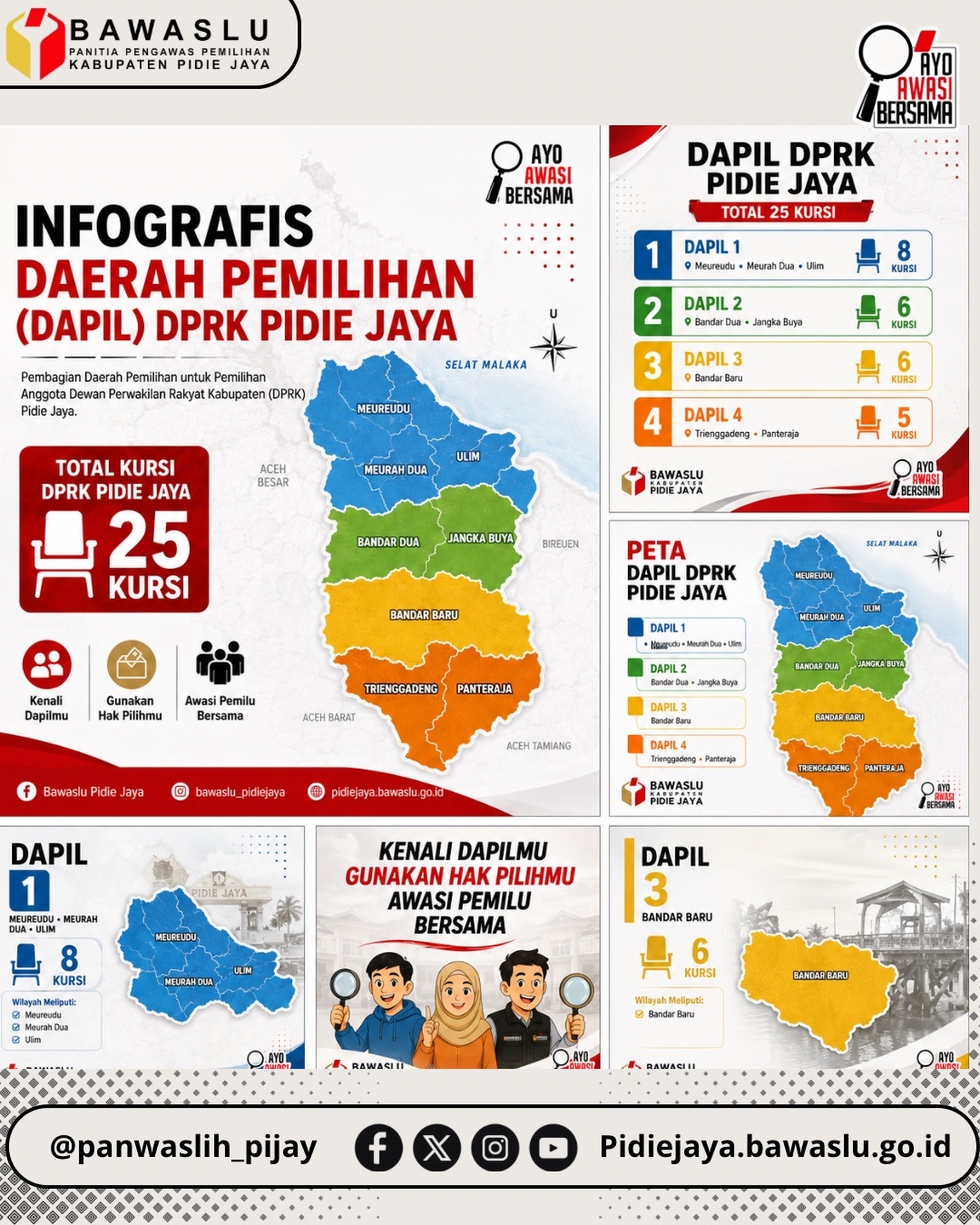 “Kenali Dapilmu, Gunakan Hak Pilihmu, Awasi Pemilu Bersama.” 🇮🇩