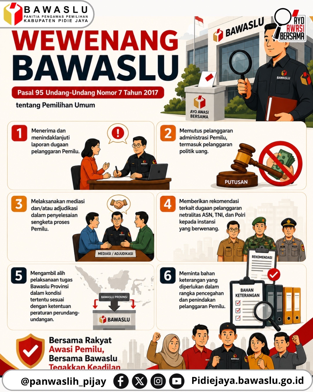 (Pasal 95 Undang-Undang Nomor 7 Tahun 2017 tentang Pemilihan Umum)