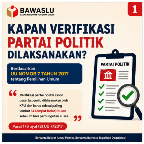 Verifikasi parpol Berdasarkan Undang-Undang Nomor 7 Tahun 2017 tentang Pemilihan Umum