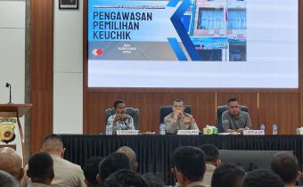 Bawaslu Kabupaten Pidie Jaya Menjadi Narasumber pada Kegiatan arahan dan pembekalan kepada personil pegamanan TPS Pilchiksung tahun 2025 di wilkum Polres Pidie Jaya.