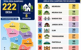 Kabupaten Pidie Jaya memiliki 222 desa 