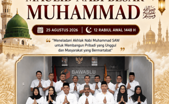 Keluarga Besar Bawaslu Pidie Jaya Ucapkan Selamat Memperingati Maulid Nabi Muhammad SAW